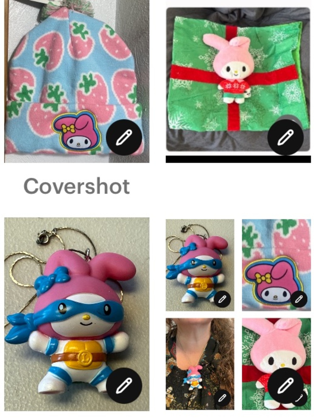 My Melody cap NWT+My Melody❄️Pillow case 21 x 17”✅+Necklace 18”